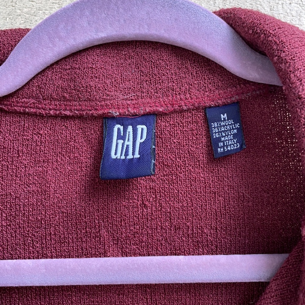 Cropped Maroon Button Front Gap Sweater - image 3
